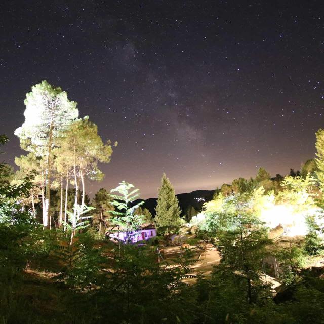 Photo de nuit de la voie dans la réserve internationale de ciel étoilé